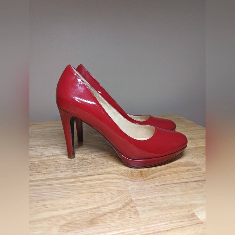 Cole Haan Nike Air Red Velvet Patent Leather Chelsea Pump Heel